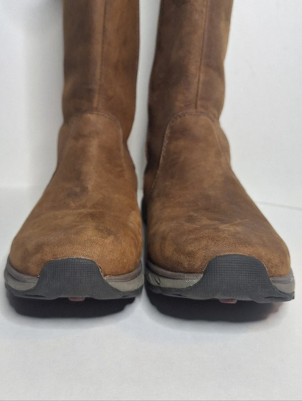 Eddie Bauer Freeheat Boots Women 6 Brown Leather Suede Mid Calf Zip Winter Boots
